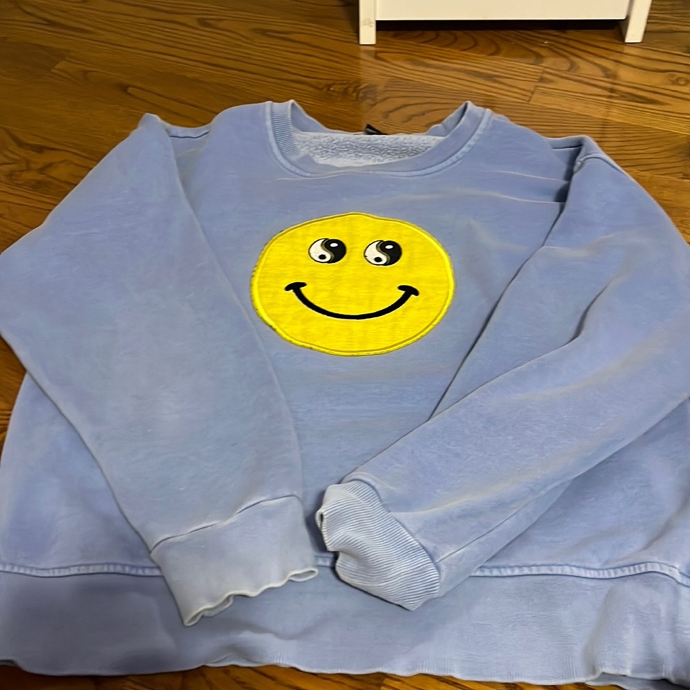 Blue and yellow smile sweater